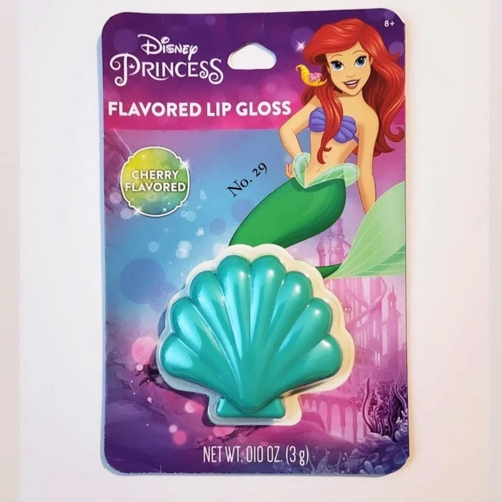 The Little Mermaid Ariel Teal Seashell Cherry flavored lip balm